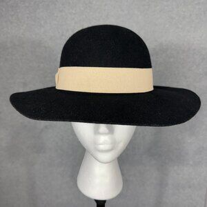 Black Wool Hat with Beige band